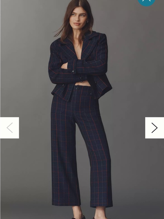 Maeve Pants - Anthropologie Maeve The Colette Merrick Knit Crop Pants Blue Red size 31